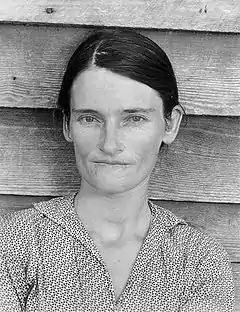Walker Evans, Allie Mae Burroughs, Wife of a Cotton Sharecropper, Hale County, Alabama, c. 1935–1936, photograph