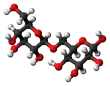 Ball-and-stick model of the allolactose molecule