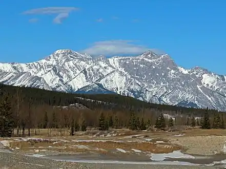 Allstones Peak (left) and Abraham Mountain (right)