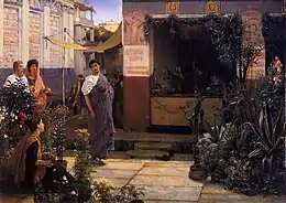 Flower market in Roman times, with a cactus and two agaves (an anachronism, as they are originally American plants), 1868, Manchester Art Gallery