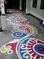 Alpana (painted Rangoli) in Rajshahi, Bangladesh