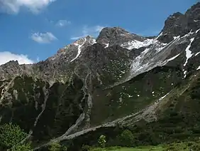 Alpgundkopf (2177 m, centre)