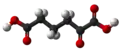 Ball and stick model of α-ketoadipic acid