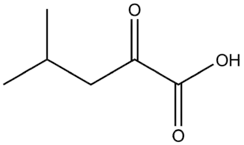 Skeletal formula of alpha-ketoisocaproic acid