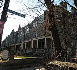 Alpha Terrace Historic District,  built circa 1885, located at 716–740 and 721–743 North Beatty Street.