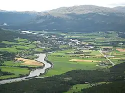Aerial view of the village of Alvdal
