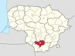 Location of Alytus District Municipality within Lithuania