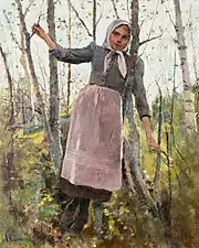 Spring; Girl in a Birch Forest, unknown date