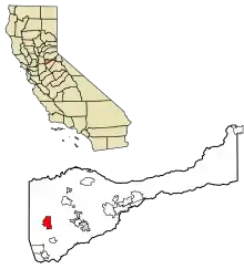 Location of Ione in Amador County, California