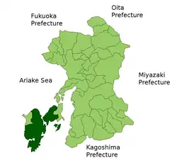 Location of Amakusa in Kumamoto