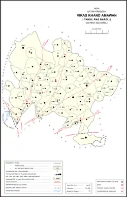 Map showing Hilgi (#279) in Amawan CD block