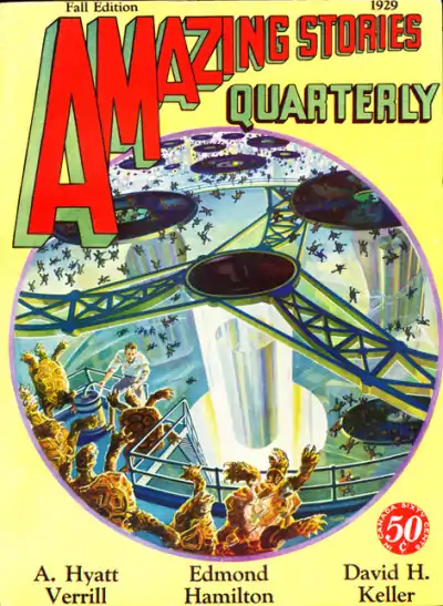 Amazing Stories Quarterly, fall 1929, cover art by Wesso
