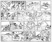 A 13-panel, black-and-white installment of Otto Soglow's comic strip The Ambassador.