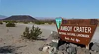 Amboy Crater National Landmark sign