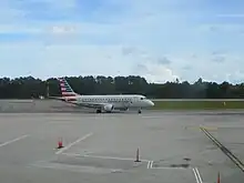American Eagle plane approaching gate