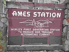 Information sign at the Ames hydro station.