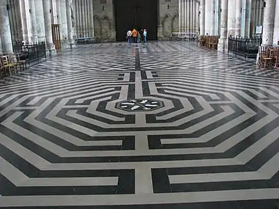 Labyrinth with Chartres pattern at Amiens Cathedral