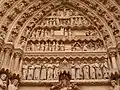 Tympanum of the southern door of the Cathedral of Amiens, showing the life of Saint Honoratus of Amiens, including his appointment as bishop, and translation of his relics.