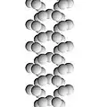Double-chain inosilicate structure looking up the [100] axis. Silicon ions are hidden by apical oxygen ions.