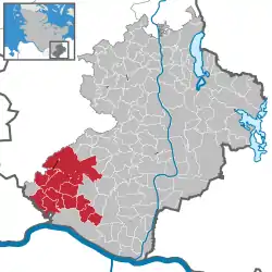 Map of Lauenburg highlighting Hohe Elbgeest