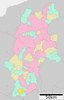 Location of Anan in Nagano Prefecture