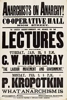 Poster for a lecture by Mowbray
