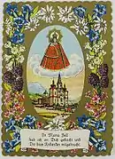 In memoriam card as a keepsake from a pilgrimage to the Austrian Mariazell from the 19th century