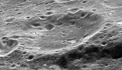 Oblique view of Anders' Earthrise crater (formerly Pasteur T) from Apollo 17 panoramic camera