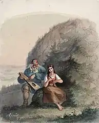 Väinämöinen Stringing His Kantele, Anders Ekman [fi], 1855
