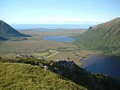 View of the mountains and bogs