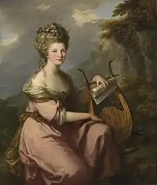 Portrait of Sarah Harrop (Mrs. Bates) as a Muse (1780–81), oil on canvas, 142 x 121 cm., Princeton University Art Museum, New Jersey
