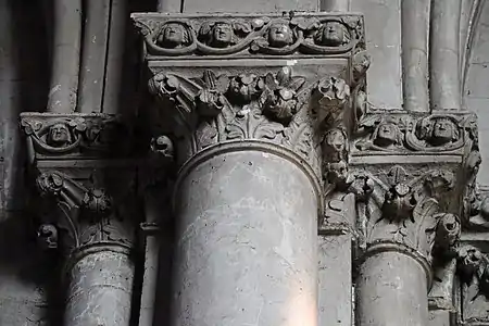 Column capitals, southwest corner of north transept