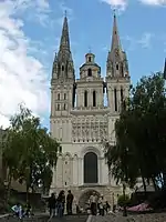 Angers Cathedral, a Renaissance lantern atop the Flamboyant Gothic central tower (finished 1515)