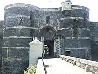 The current entrance of Angers Castle