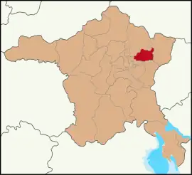 Map showing Akyurt District in Ankara Province