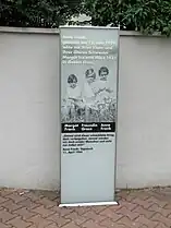 1929-1931: Stele in front of Anne's home from 1929 to 1931 at Marbachweg 307 in Frankfurt-Dornbusch, where Anne's parents moved from the Westend with Margot in 1927