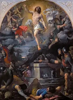 Resurrection of Christ; by Annibale Carracci; 1593; oil on canvas; 217 x 160 cm; Louvre