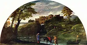 Annibale Carracci, Landscape with the Flight into Egypt (c. 1604)122 × 230 cm