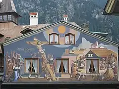 Representation of the Passion of Christ on a house in Oberammergau