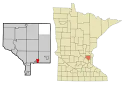 Location of the city of Circle Pineswithin Anoka County, Minnesota