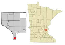 Location of the city of Columbia Heightswithin Anoka County, Minnesota