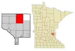 Location of the city of East Bethelwithin Anoka County, Minnesota