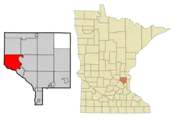 Location of the city of Ramseywithin Anoka County, Minnesota