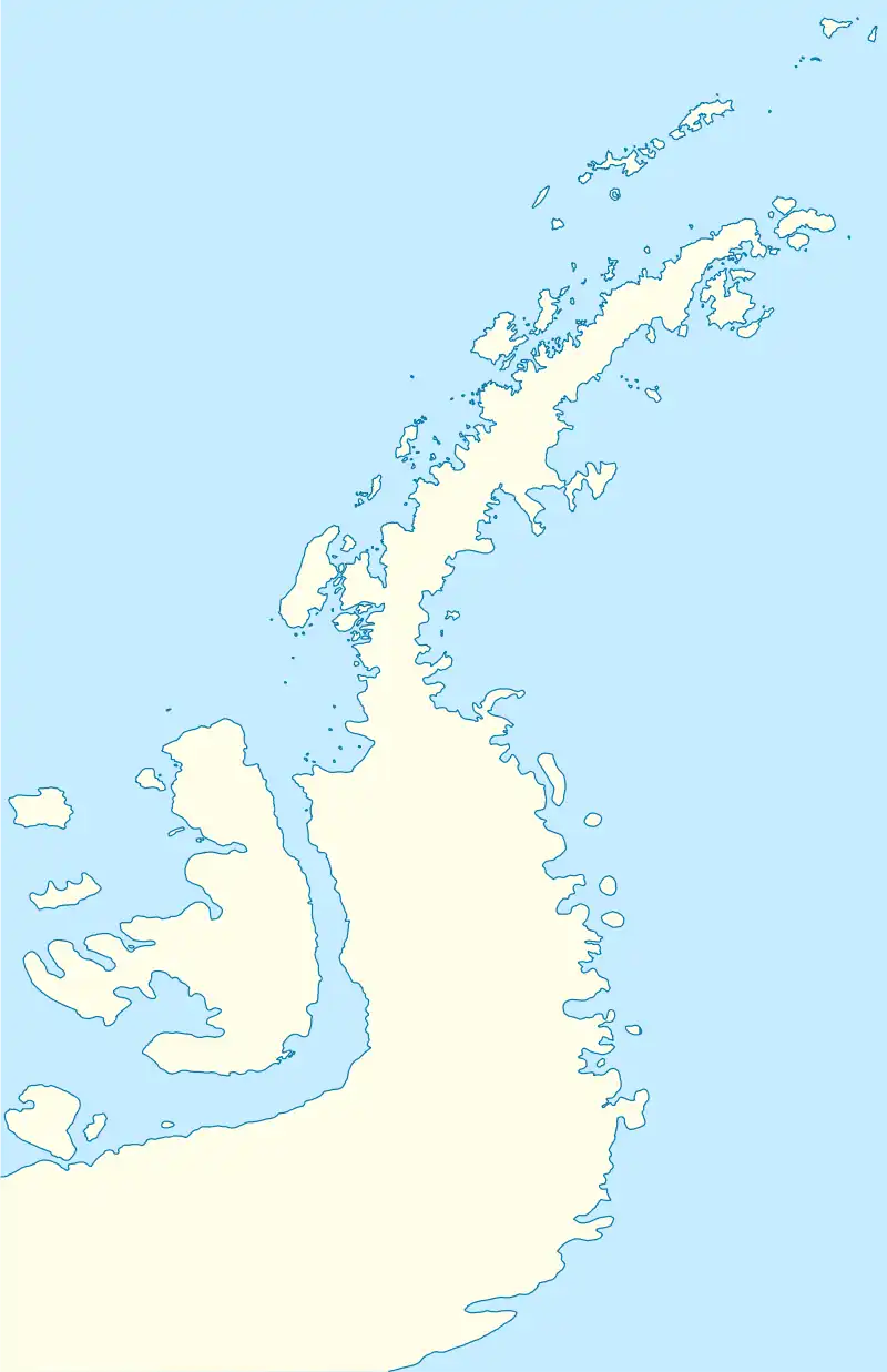 Map showing the location of Bartók Glacier