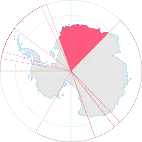 Location of Queen Maud Land (highlighted in red)