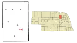 Location of Oakdale, Nebraska