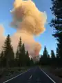 A smoke plume erupts on August 5, 2021.