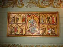 Wall painting (rosemaling above the painting)