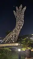 Image of Anti-corruption Monument of Rwanda during night time