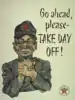 Caricature Japanese soldier in a US propaganda poster